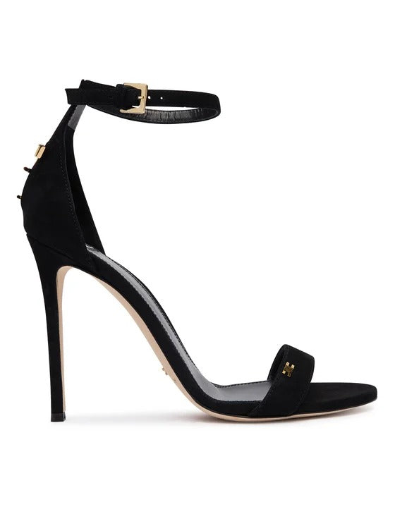 ELISABETTA FRANCHI Sandalo Suede Logo-Nero