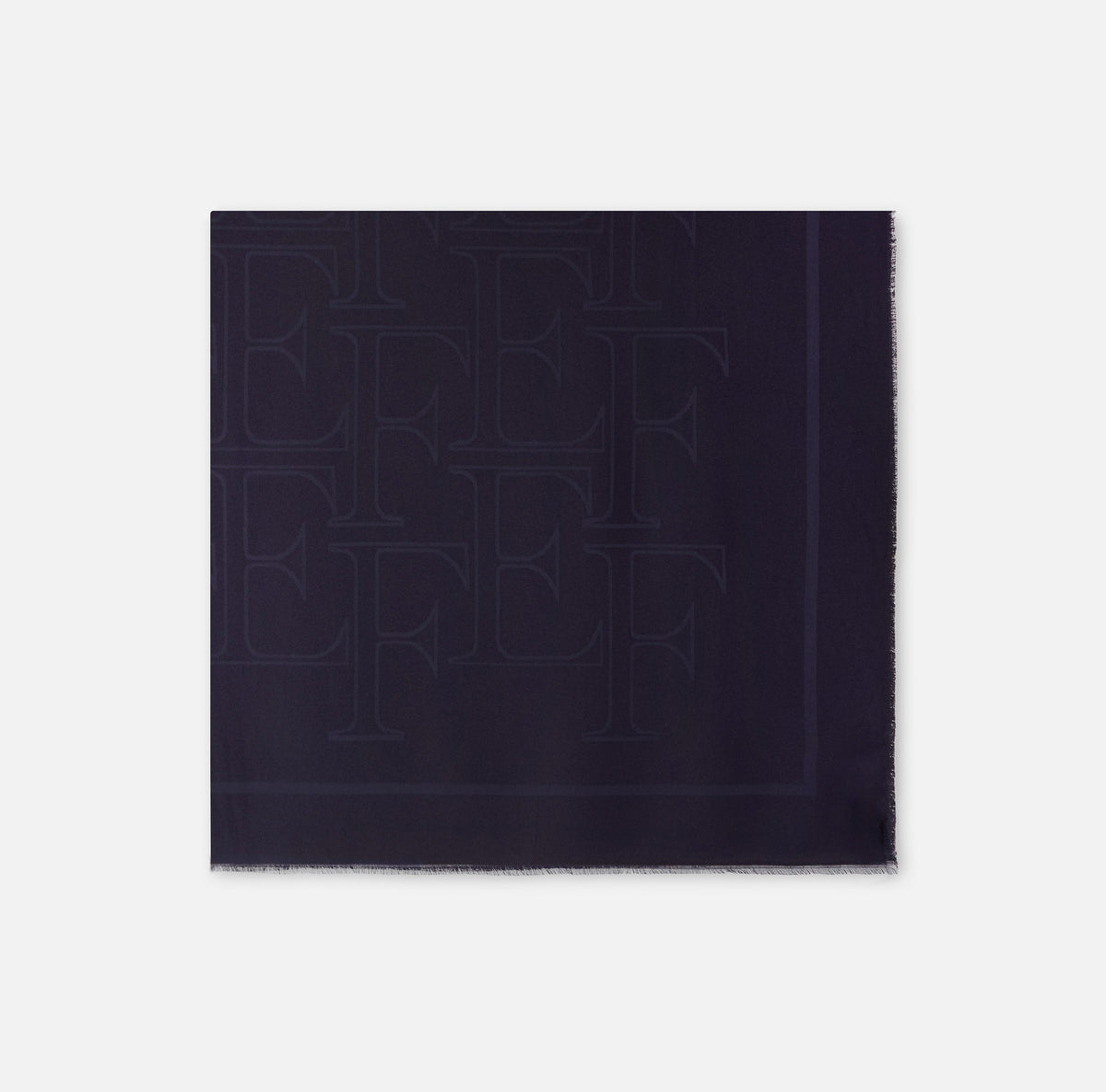 ELISABETTA FRANCHI Sciarpa Viscosa Modal Logo-Blu Notte