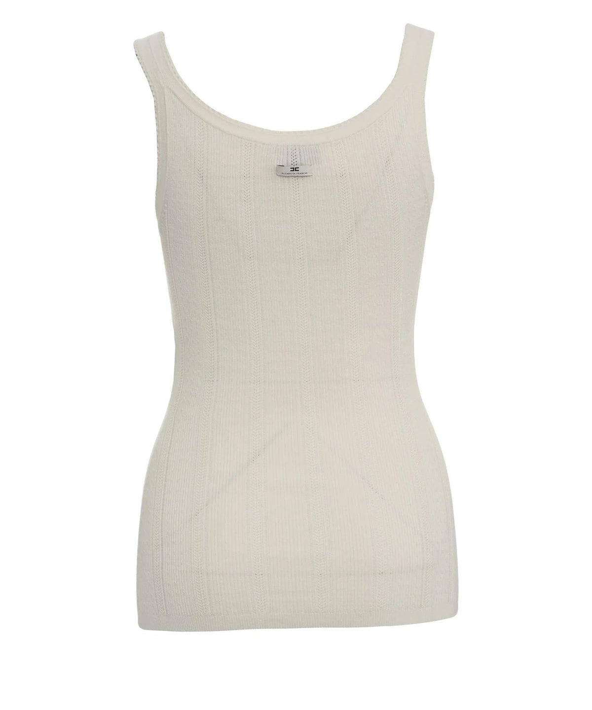 ELISABETTA FRANCHI Top Maglia Costine à Jour-Burro