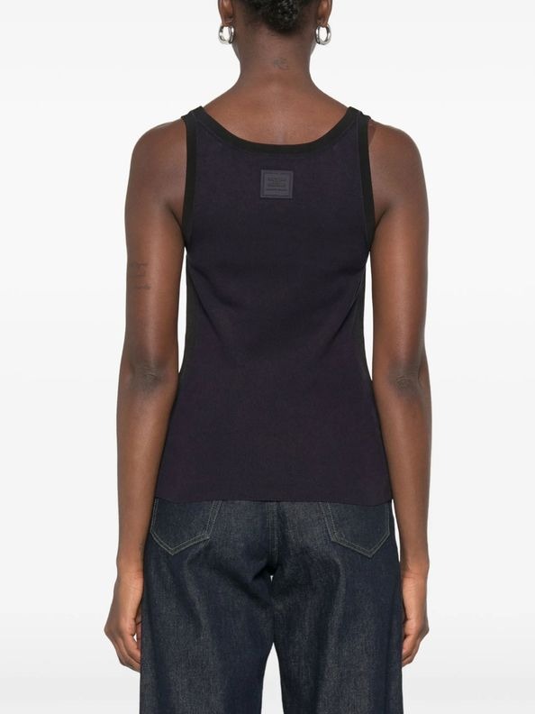 ELISABETTA FRANCHI Canotta Costine Banda Logo-Blu/Nero