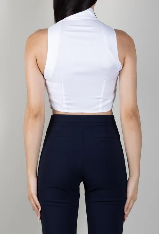 ELISABETTA FRANCHI Top Logo Colletto-Bianco