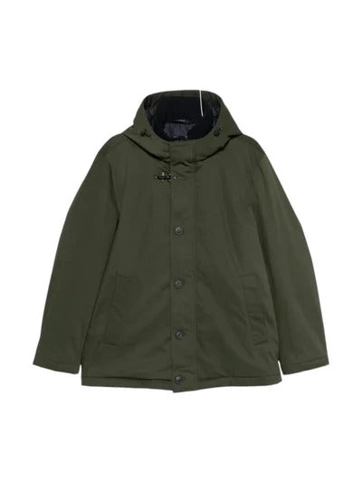 FAY Caban Uomo Gabardina Tecnica-Foresta