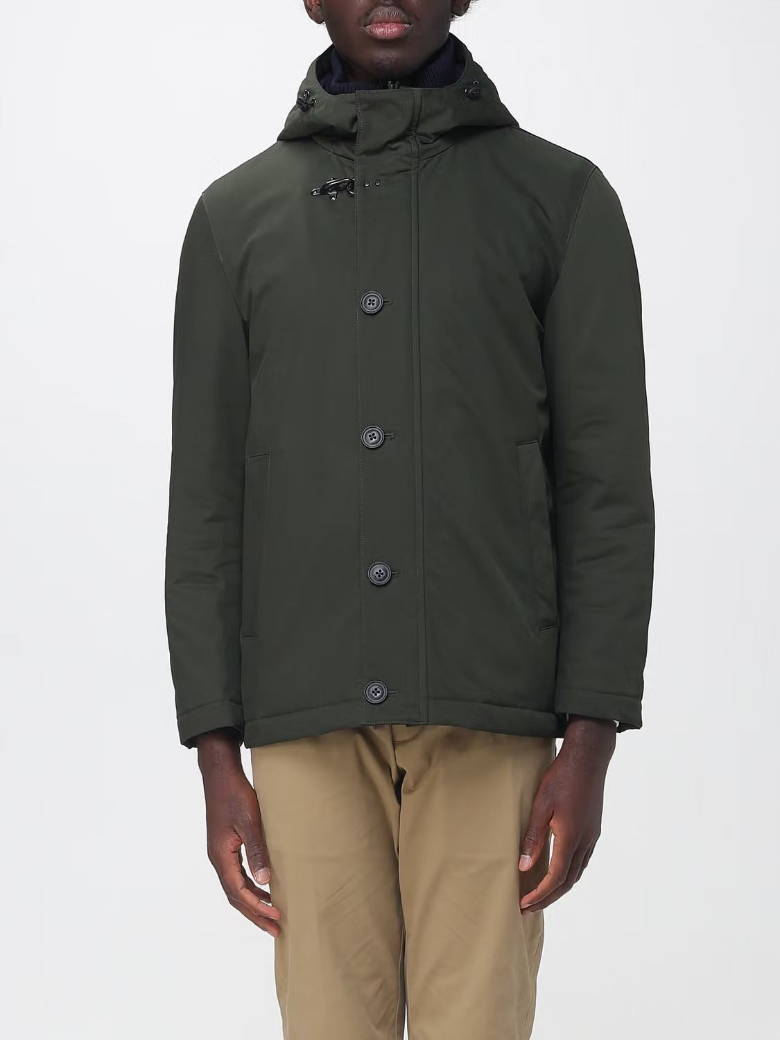 FAY Caban Uomo Gabardina Tecnica-Foresta