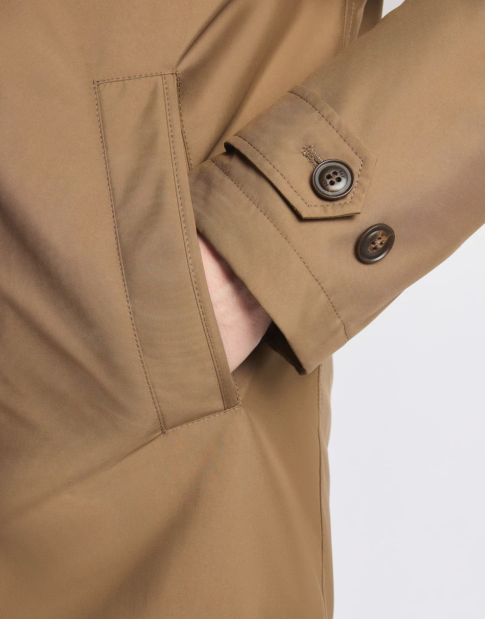 FAY Cappotto Uomo MORNING COAT Popeline Tecnico-Marrone