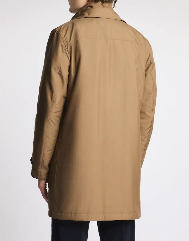 FAY Cappotto Uomo MORNING COAT Popeline Tecnico-Marrone