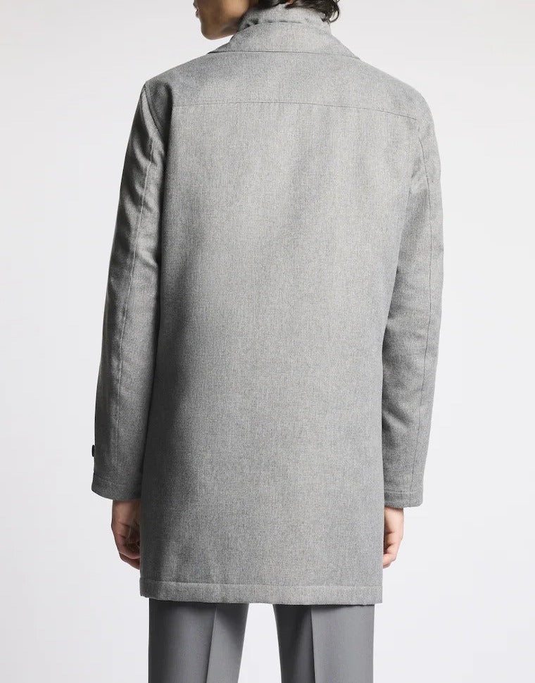 FAY Cappotto Uomo MORING COAT Saia Tecnica Melange-Grigio
