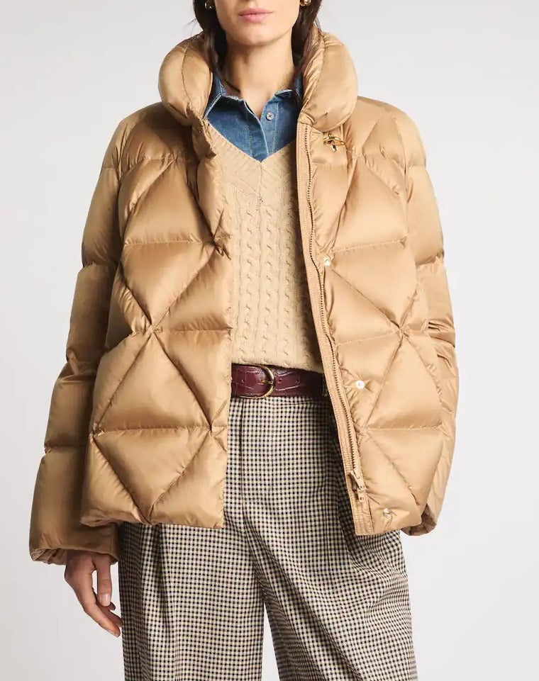 FAY Piumino Donna Nylon Trapuntato-Cammello