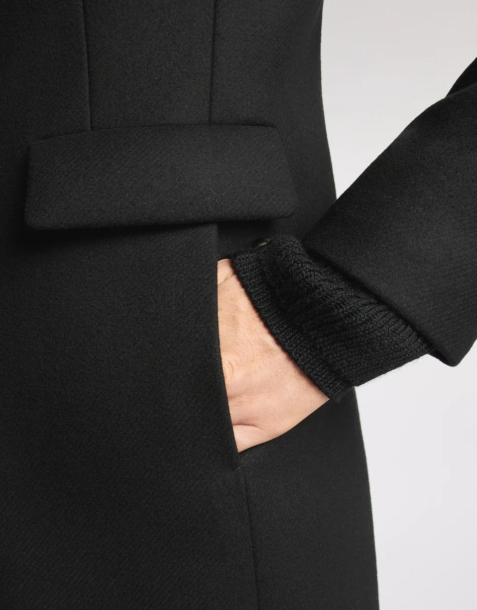 FAY Cappotto Donna TOGGLE COAT Panno Lana Cashmere-Nero