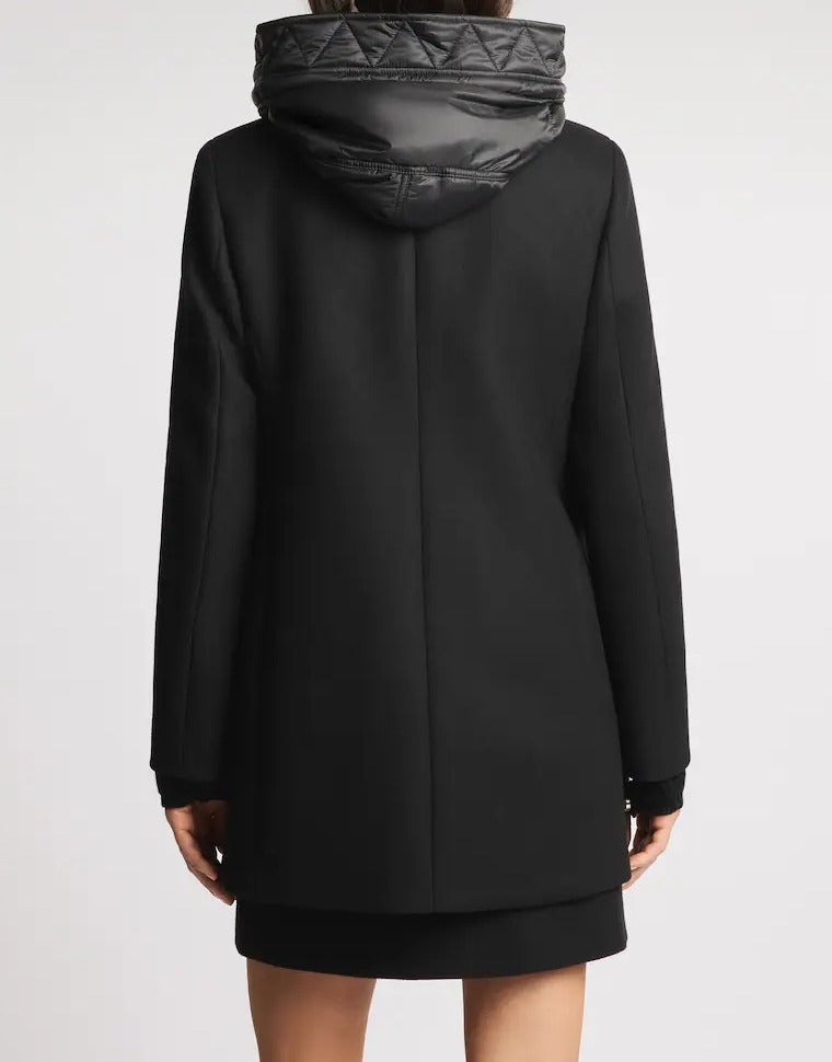 FAY Cappotto Donna TOGGLE COAT Panno Lana Cashmere-Nero