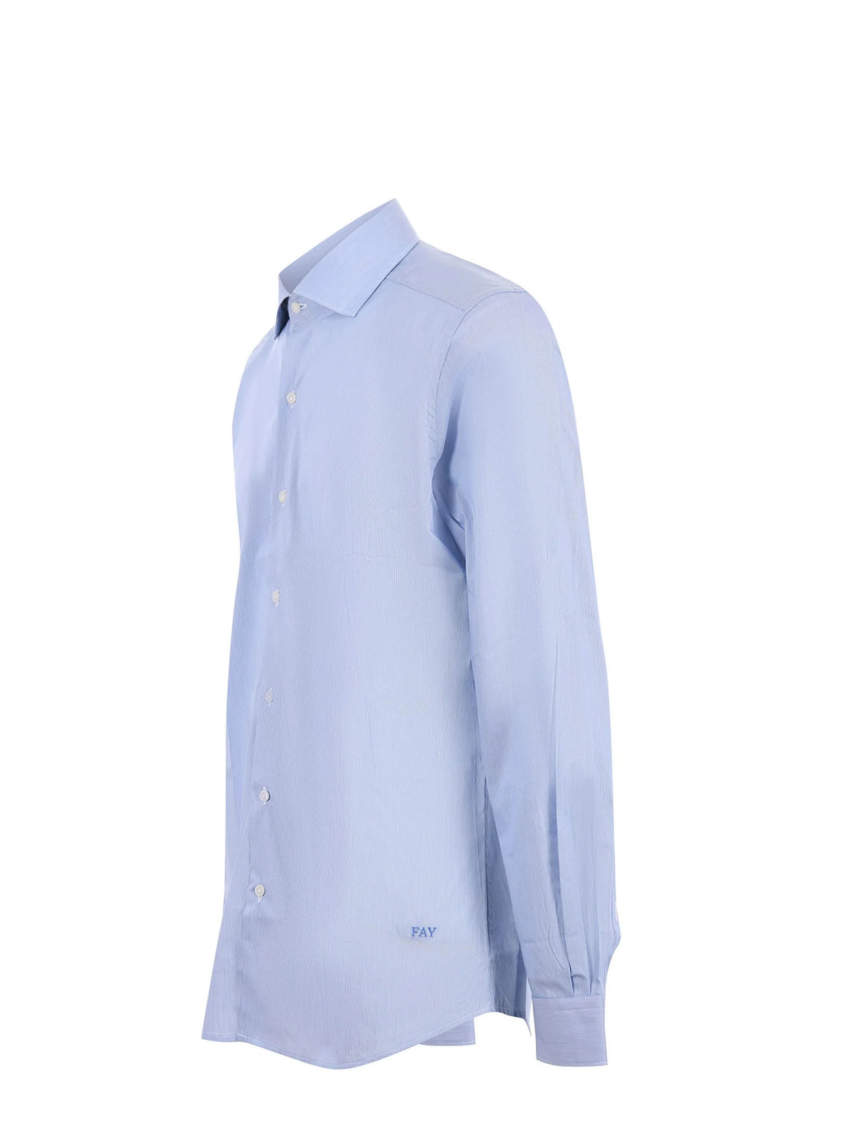 FAY Camicia Uomo Popeline Stretch-Azzurro