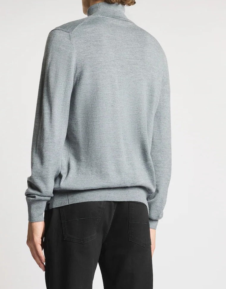 FAY Maglia Dolcevita Uomo Lana Merino-Grigio