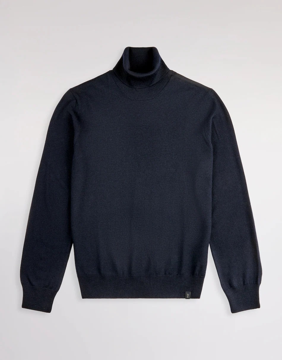 FAY Maglia Dolcevita Uomo Lana Merino-Navy