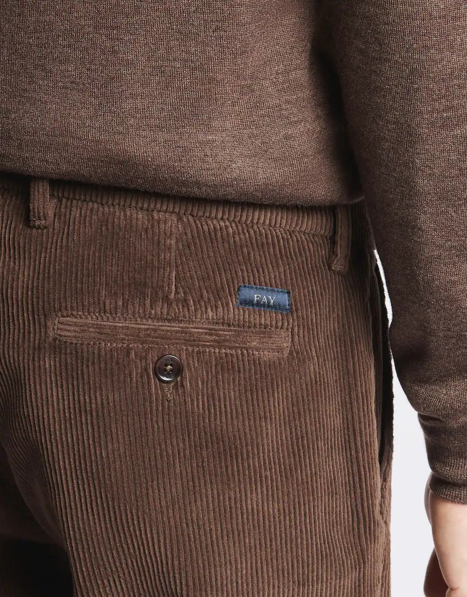 FAY Pantalone Uomo CAPRI CLASS Velluto Coste-Sigaro