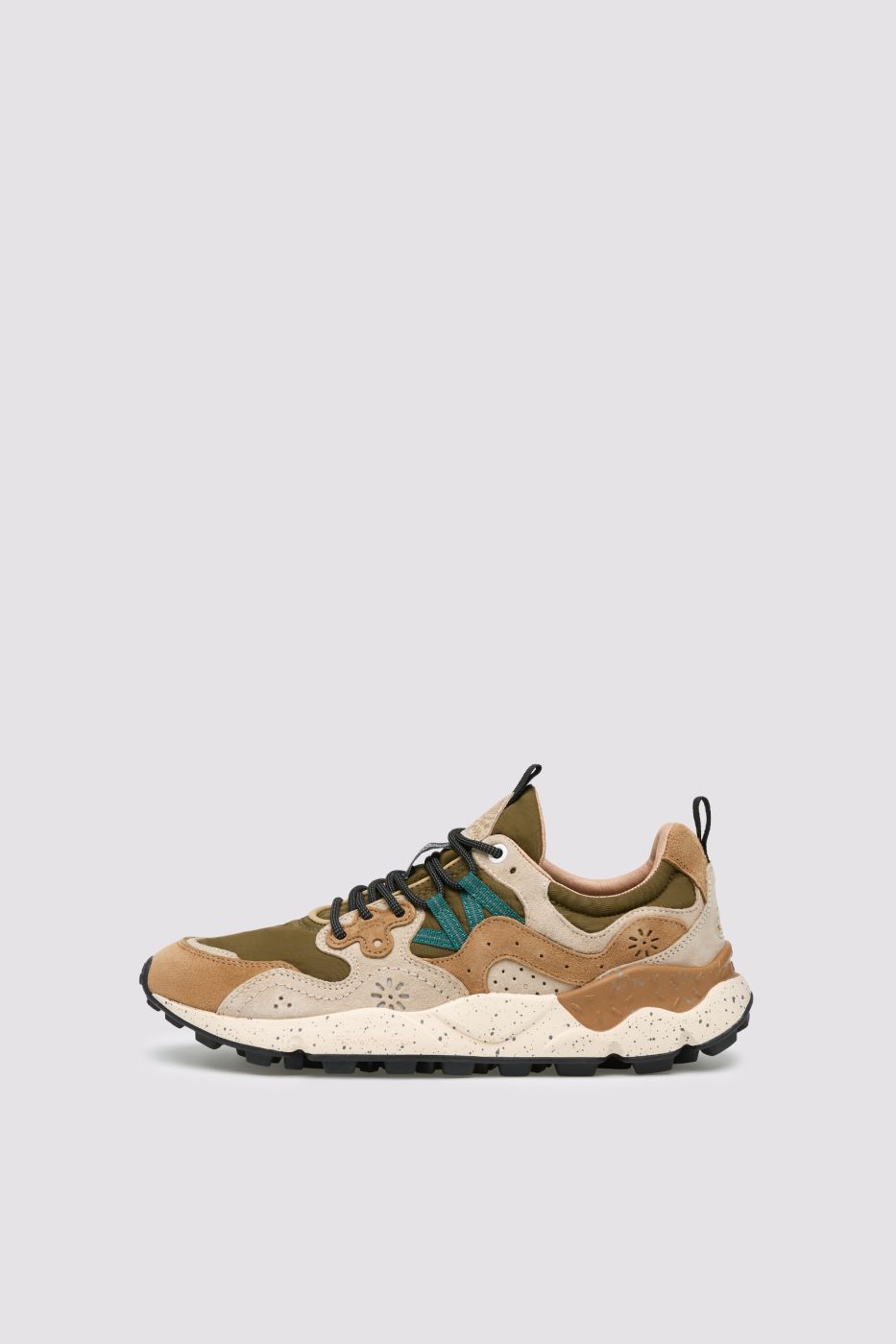 FLOWER MOUNTAIN Sneaker Uomo YAMANO 3-Crema/Verde/Petrolio