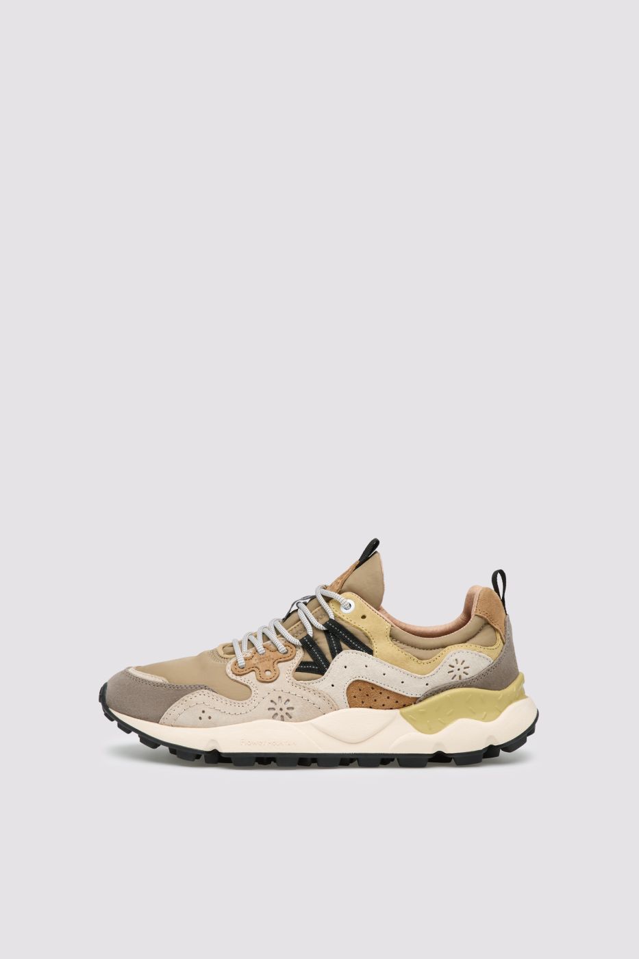 FLOWER MOUNTAIN Sneaker Uomo YAMANO 3-Tortora/Cognac/Bianco Panna