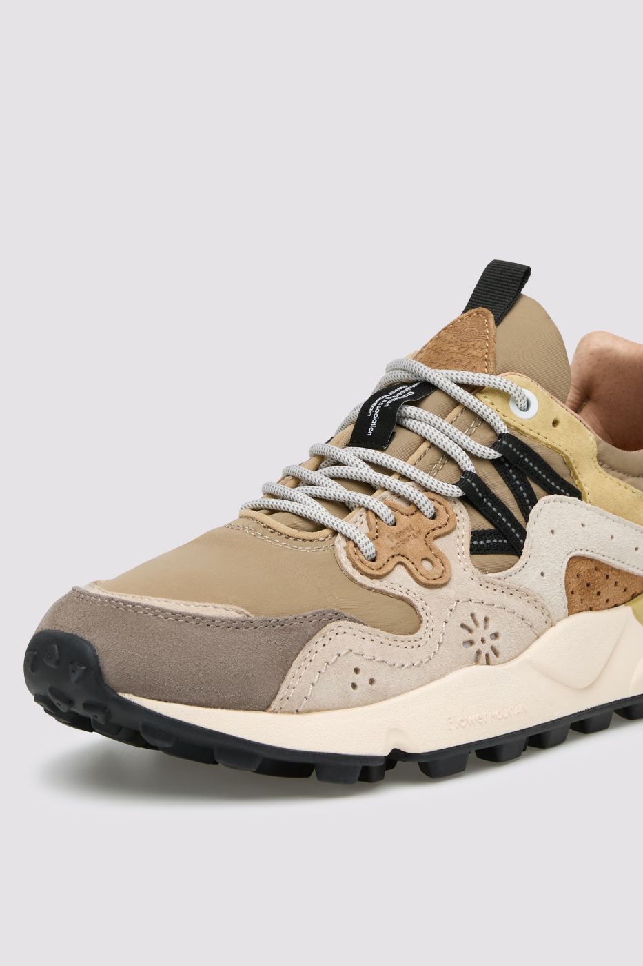 FLOWER MOUNTAIN Sneaker Uomo YAMANO 3-Tortora/Cognac/Bianco Panna