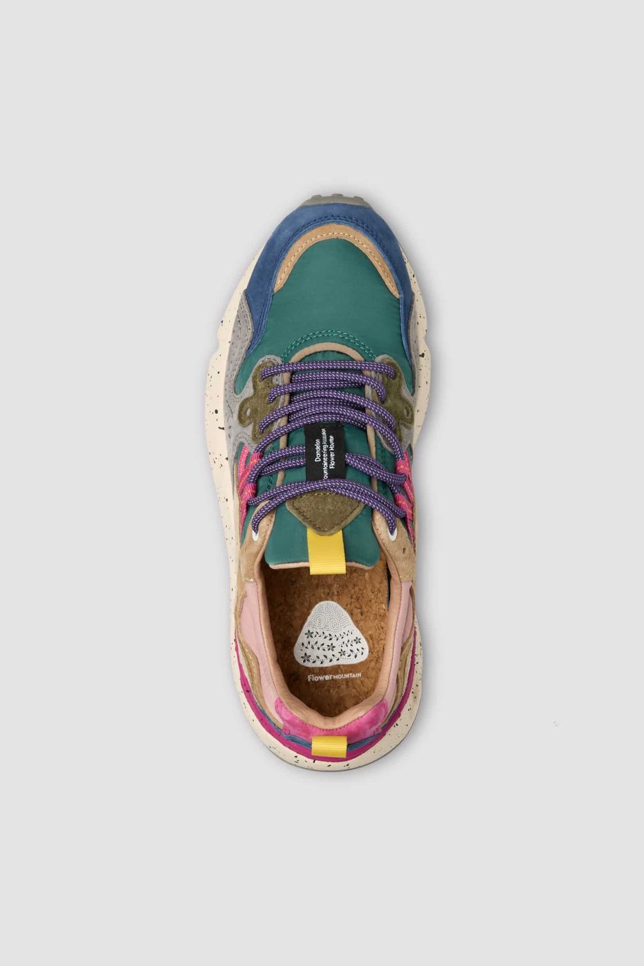 FLOWER MOUNTAIN Sneaker Donna YAMANO 3-Petrolio/Fucsia/Grigio
