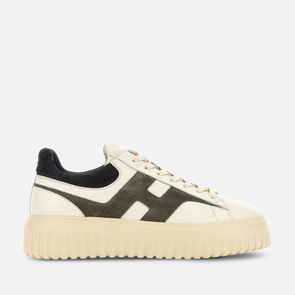 HOGAN Sneaker Uomo H-Stripes-Avorio/Grigio/Blu