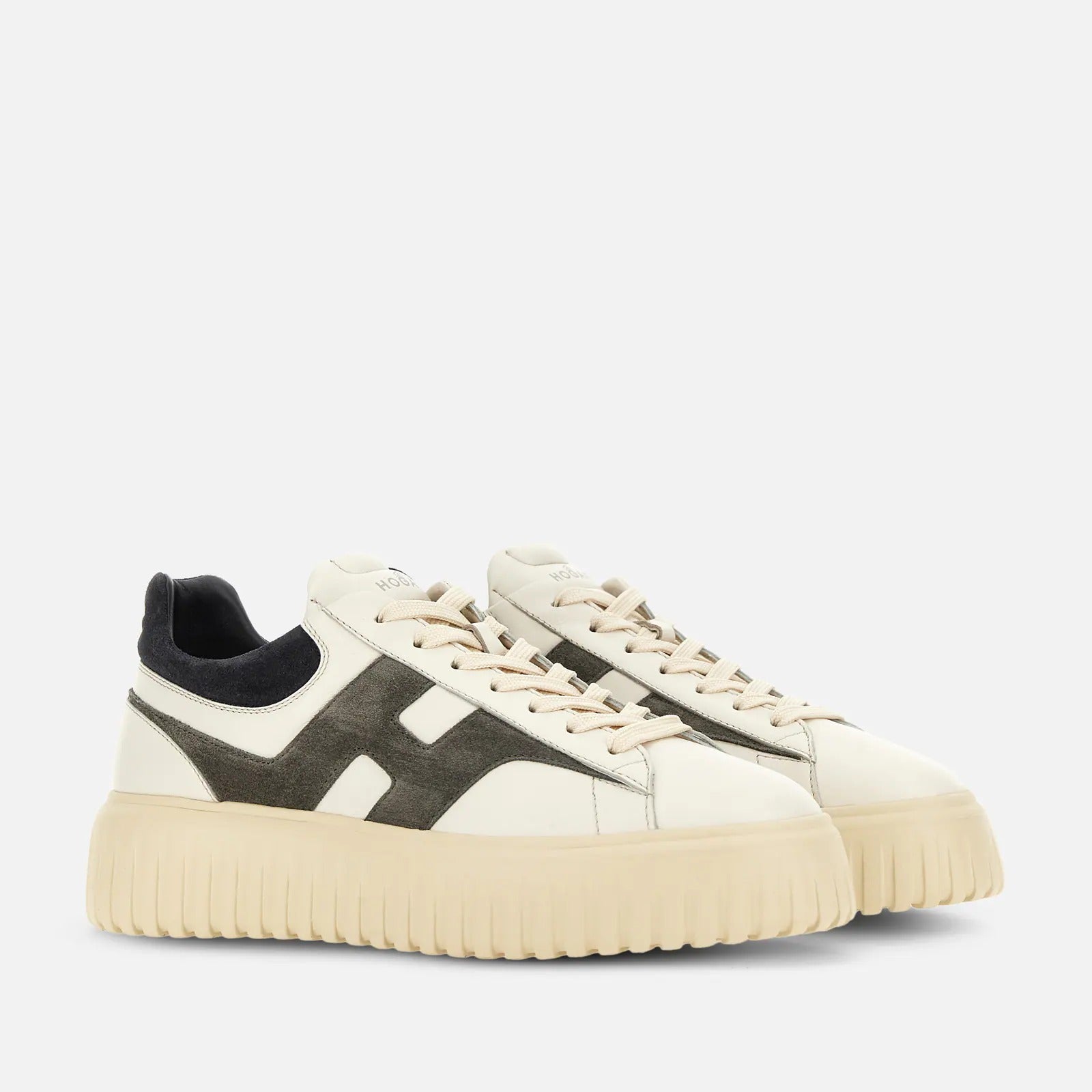 HOGAN Sneaker Uomo H-Stripes-Avorio/Grigio/Blu