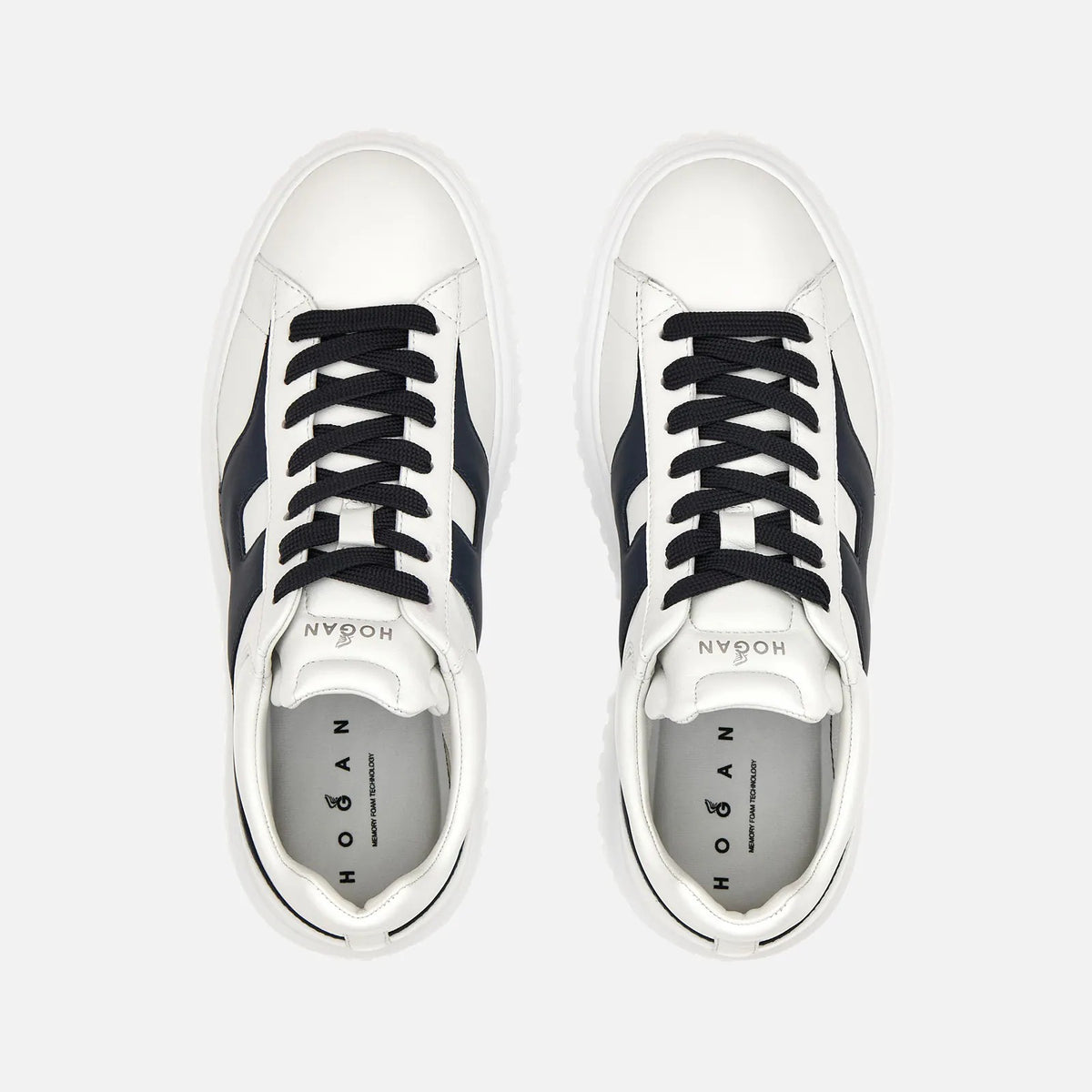 HOGAN Sneaker Uomo H-Stripes-Bianco/Blu