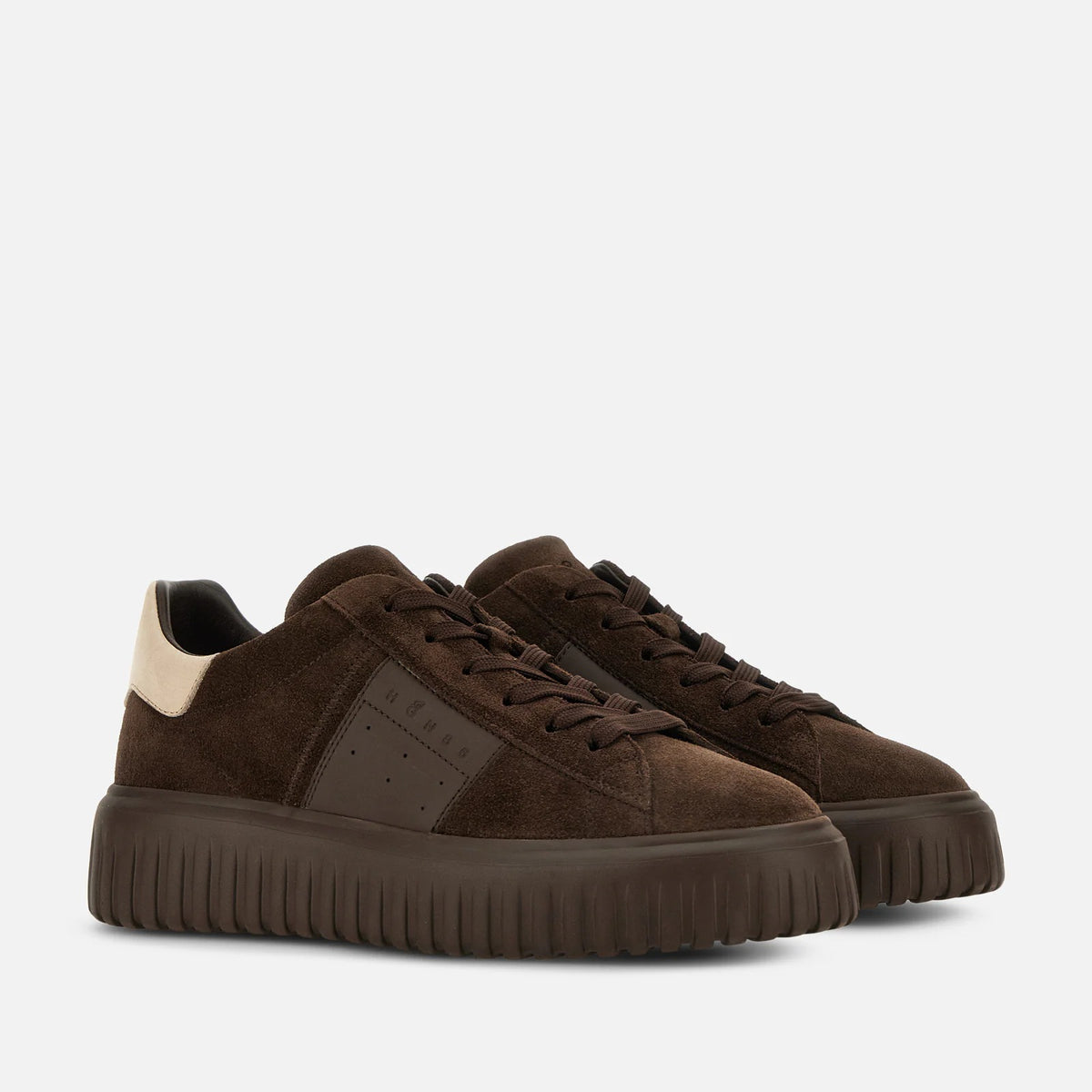 HOGAN Sneaker Uomo H-Stripes Banda-Marrone
