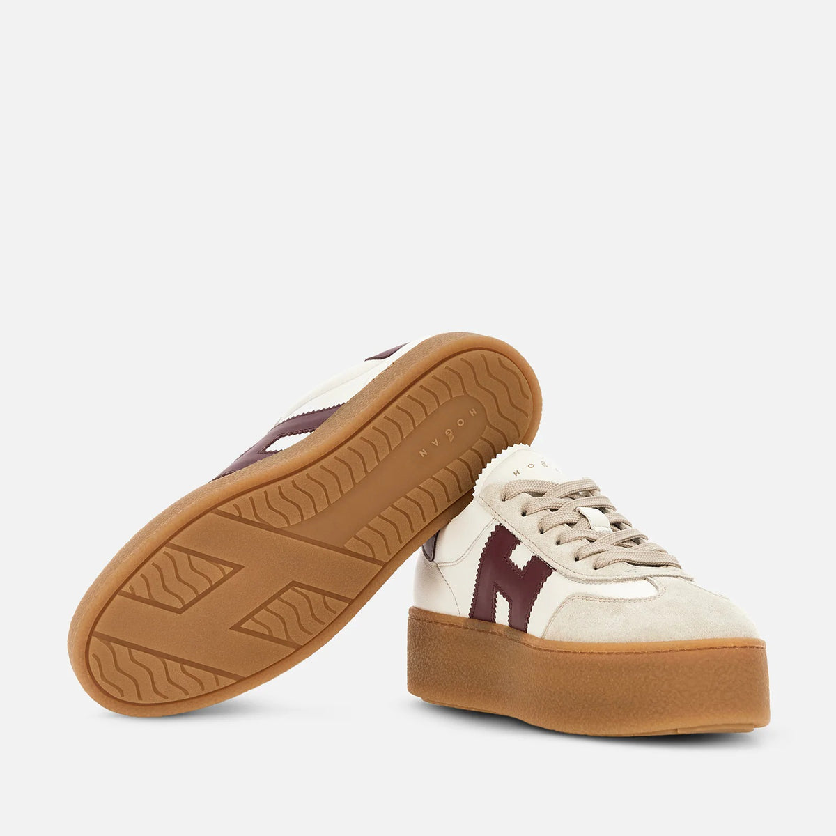 HOGAN Sneaker Donna Cool H698-Avorio/Bordeaux