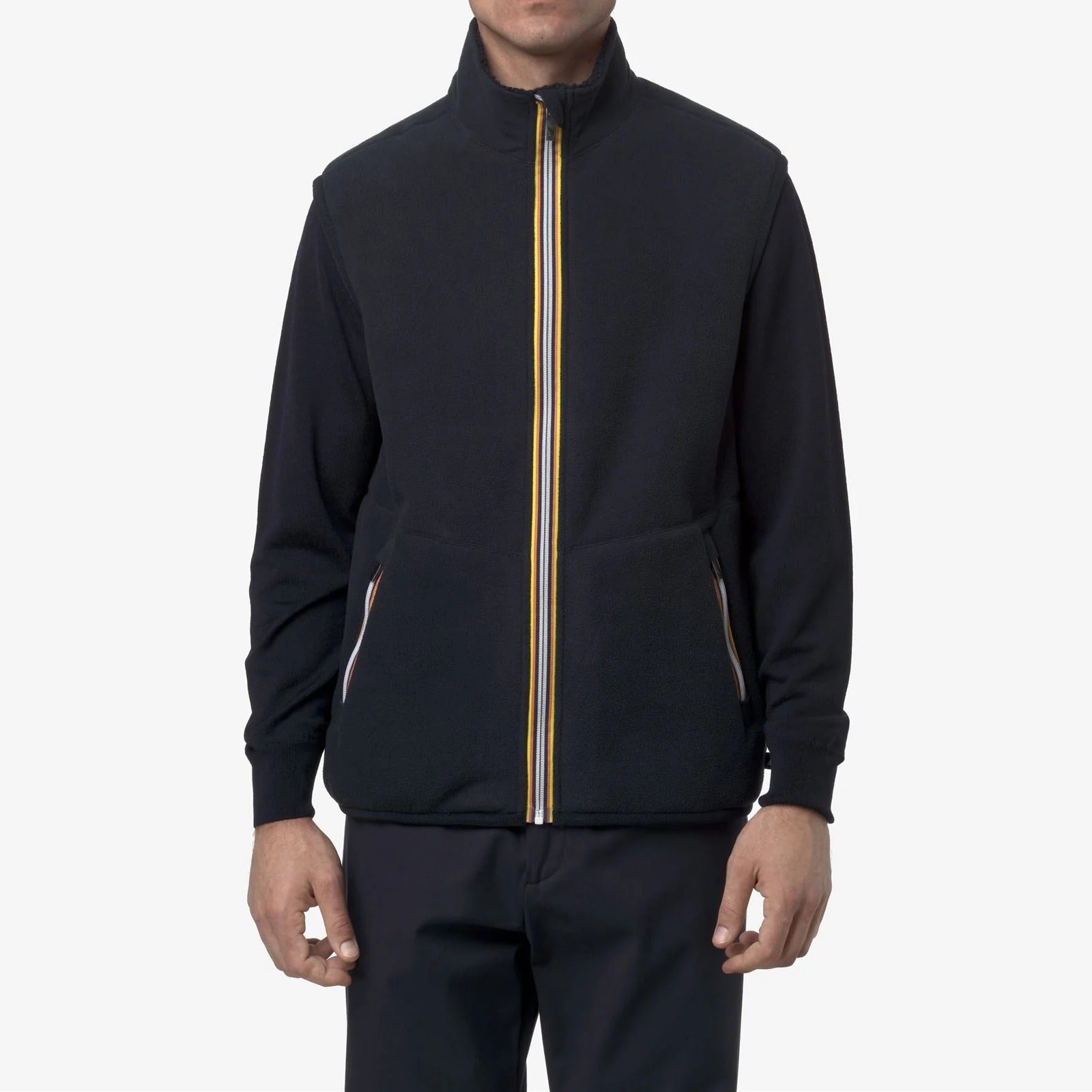 K-WAY Smanicato Uomo YANNICK SHERPA POLAR DOUBLE-Blue Depth
