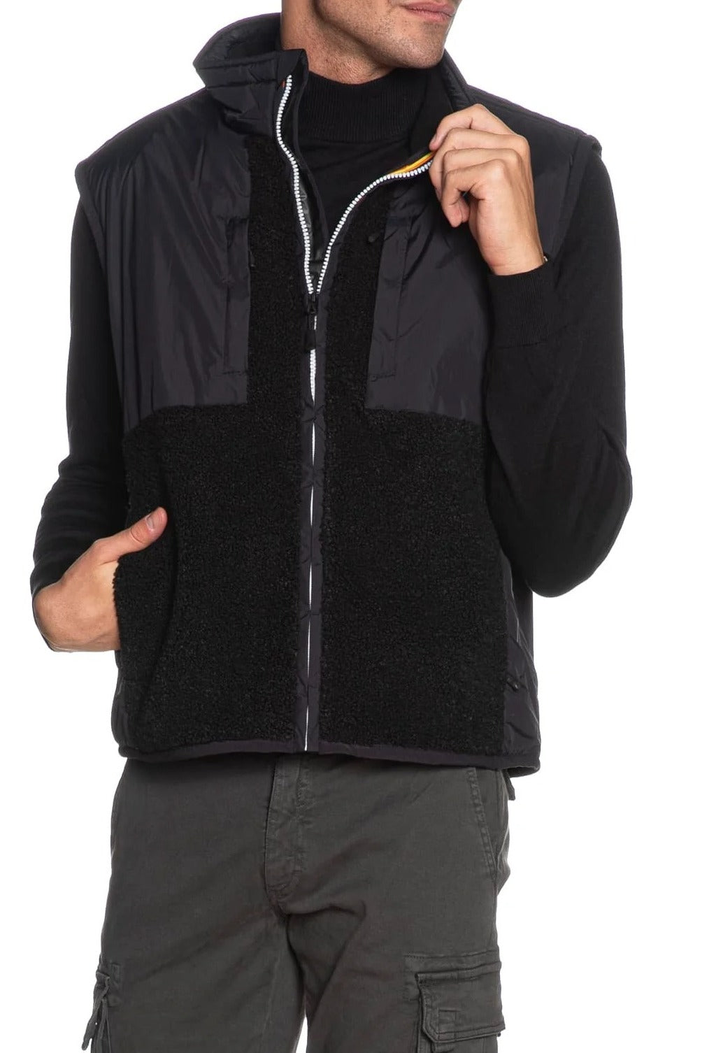 K-WAY Smanicato Uomo Vital 4.0 Orsetto-Black Pure Ecru