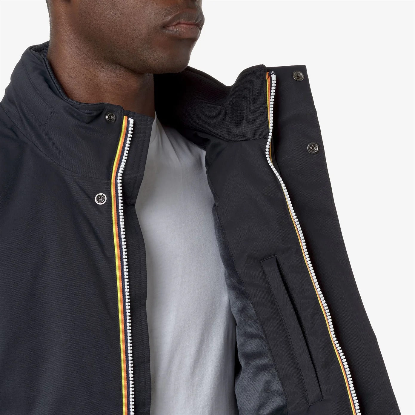 K-WAY Giacca Uomo AMAURY TWILL MARMOTTA-Blue Depth