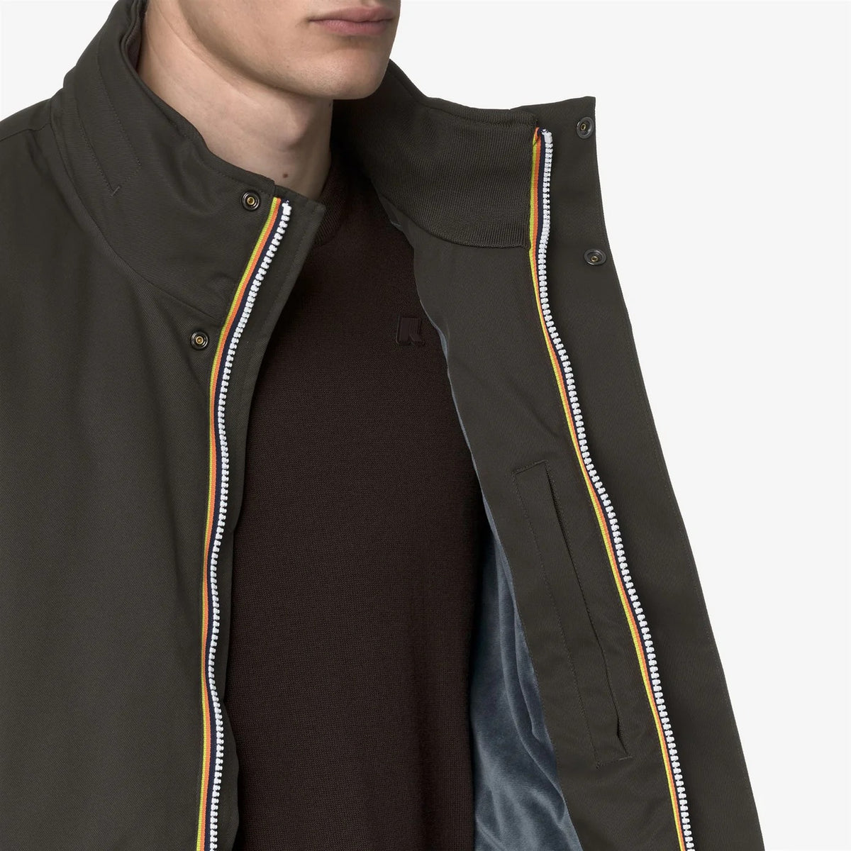 K-WAY Giacca Uomo AMAURY TWILL MARMOTTA-Black Olive