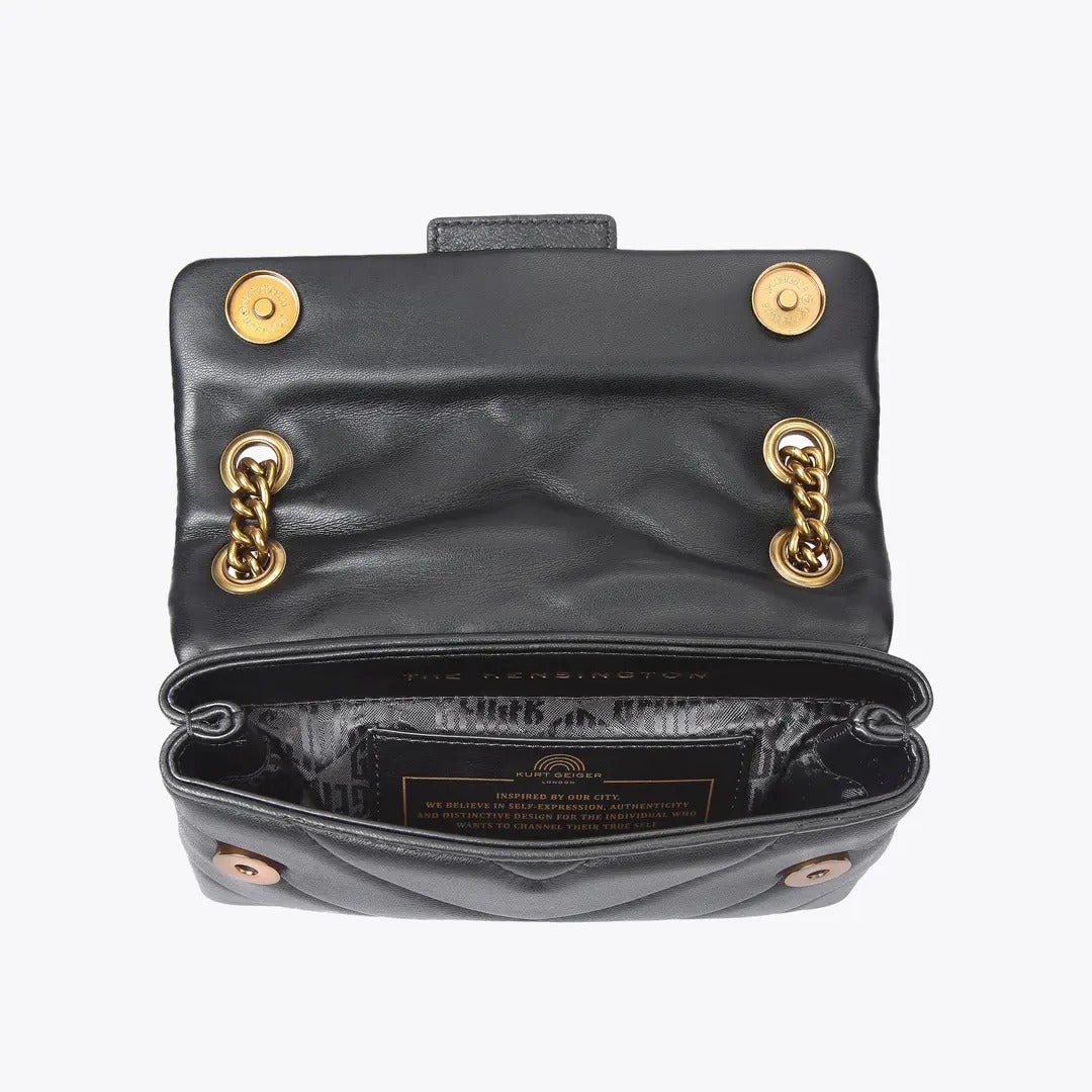 KURT GEIGER Borsa MINI KENSINGTON LEATHER-Black