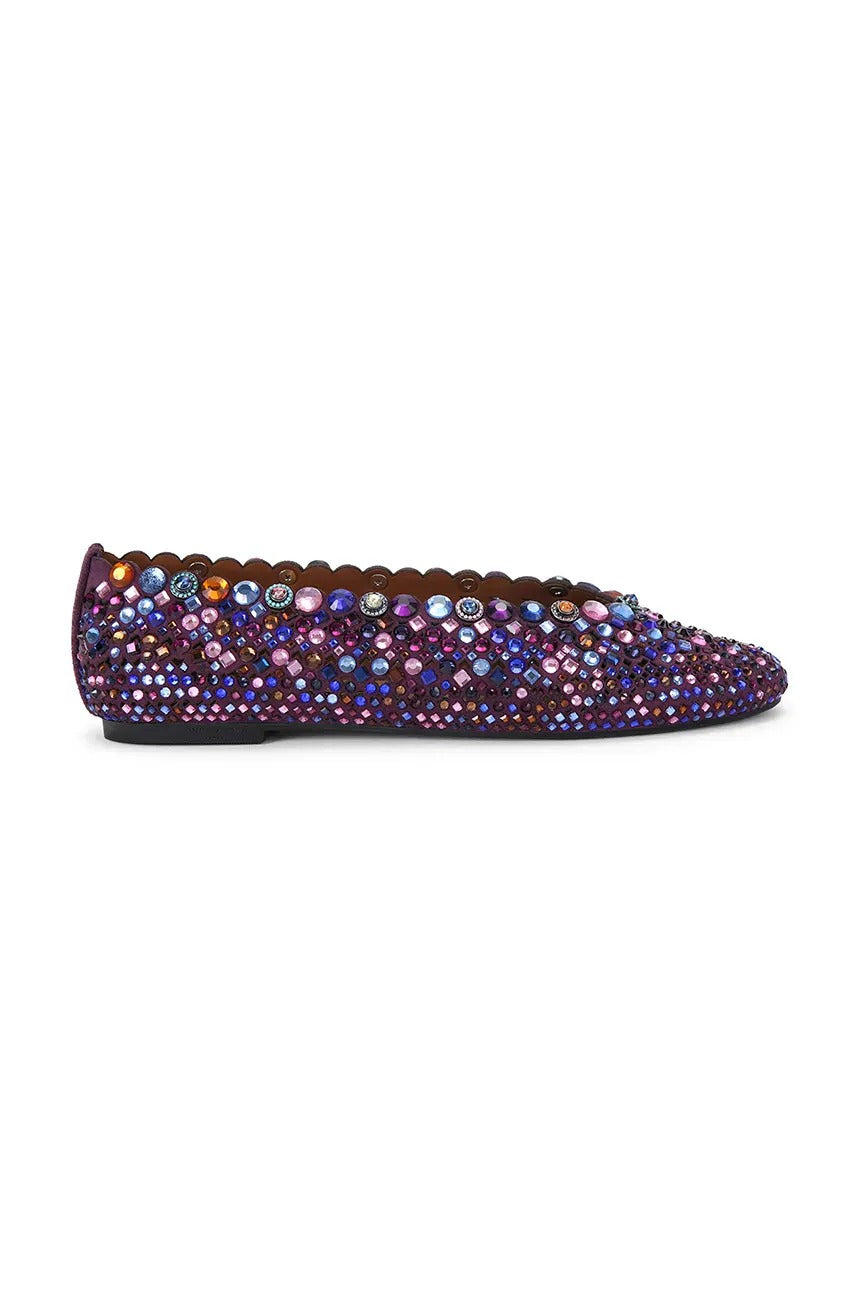 KURT GEIGER Ballerina Donna JEWEL PERF-Purple