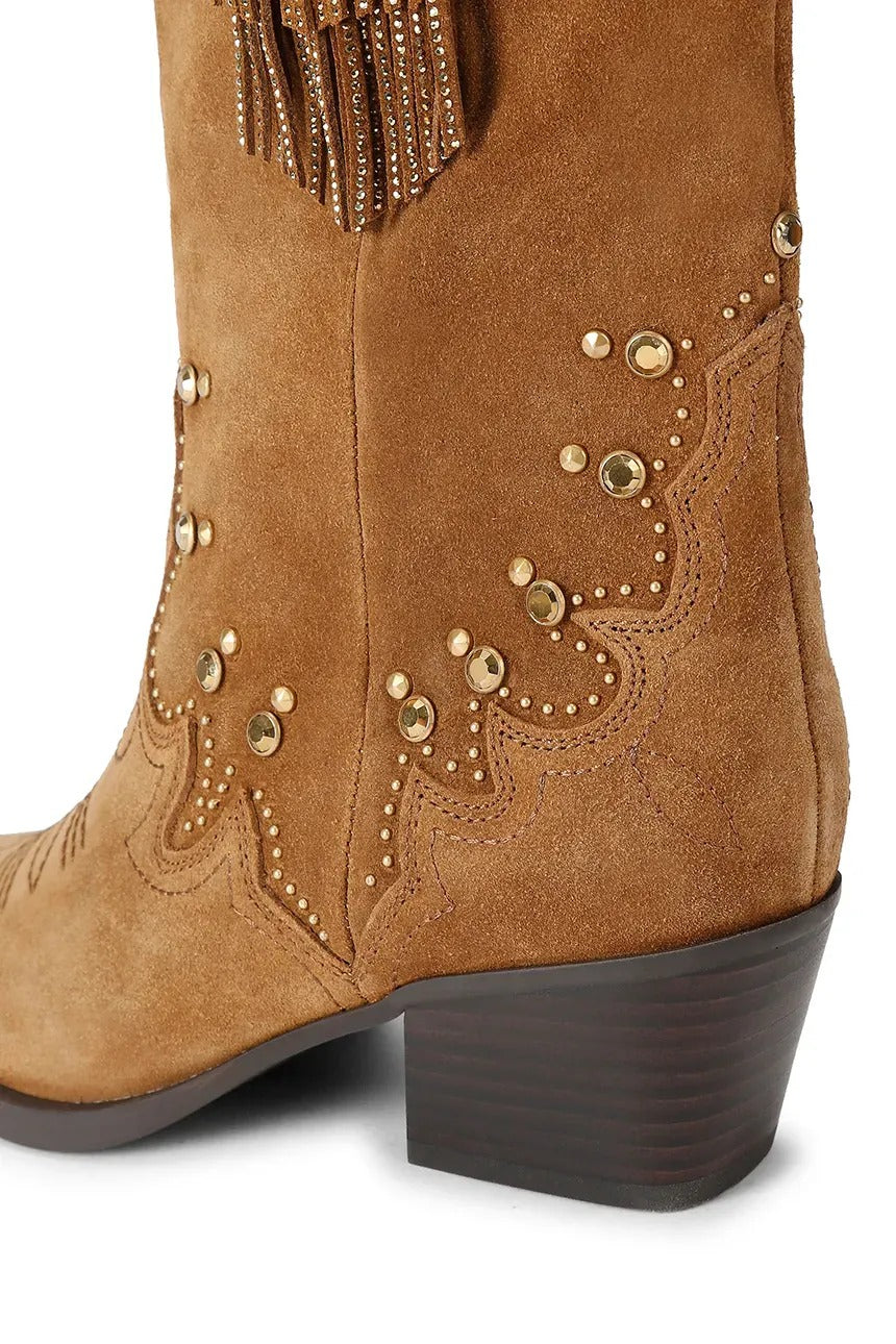 KURT GEIGER Stivale Texano Donna OXFORD WESTERN TASSEL-Brown