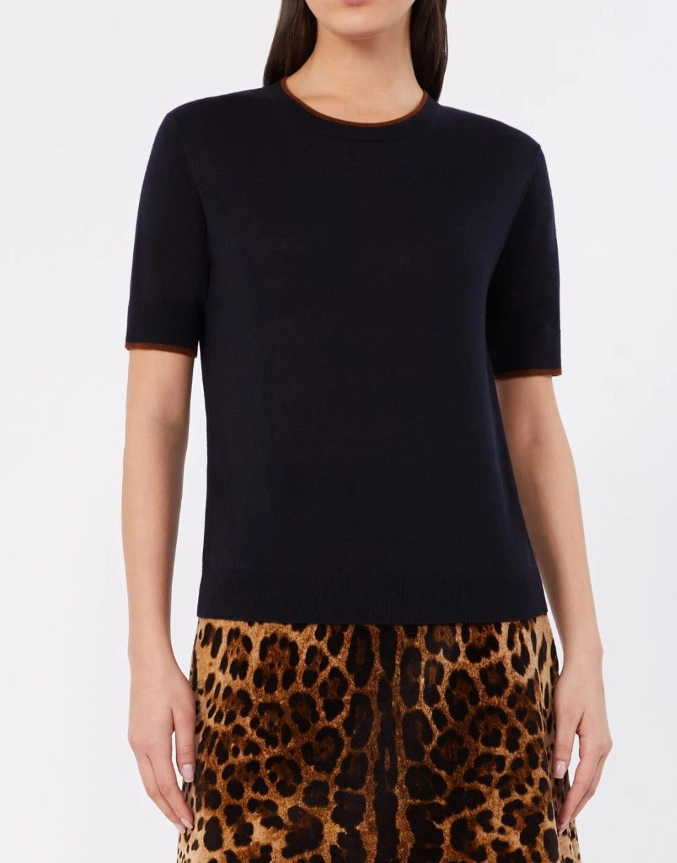 MAX MARA STUDIO Maglia Donna Agenda-Blu/Cuoio