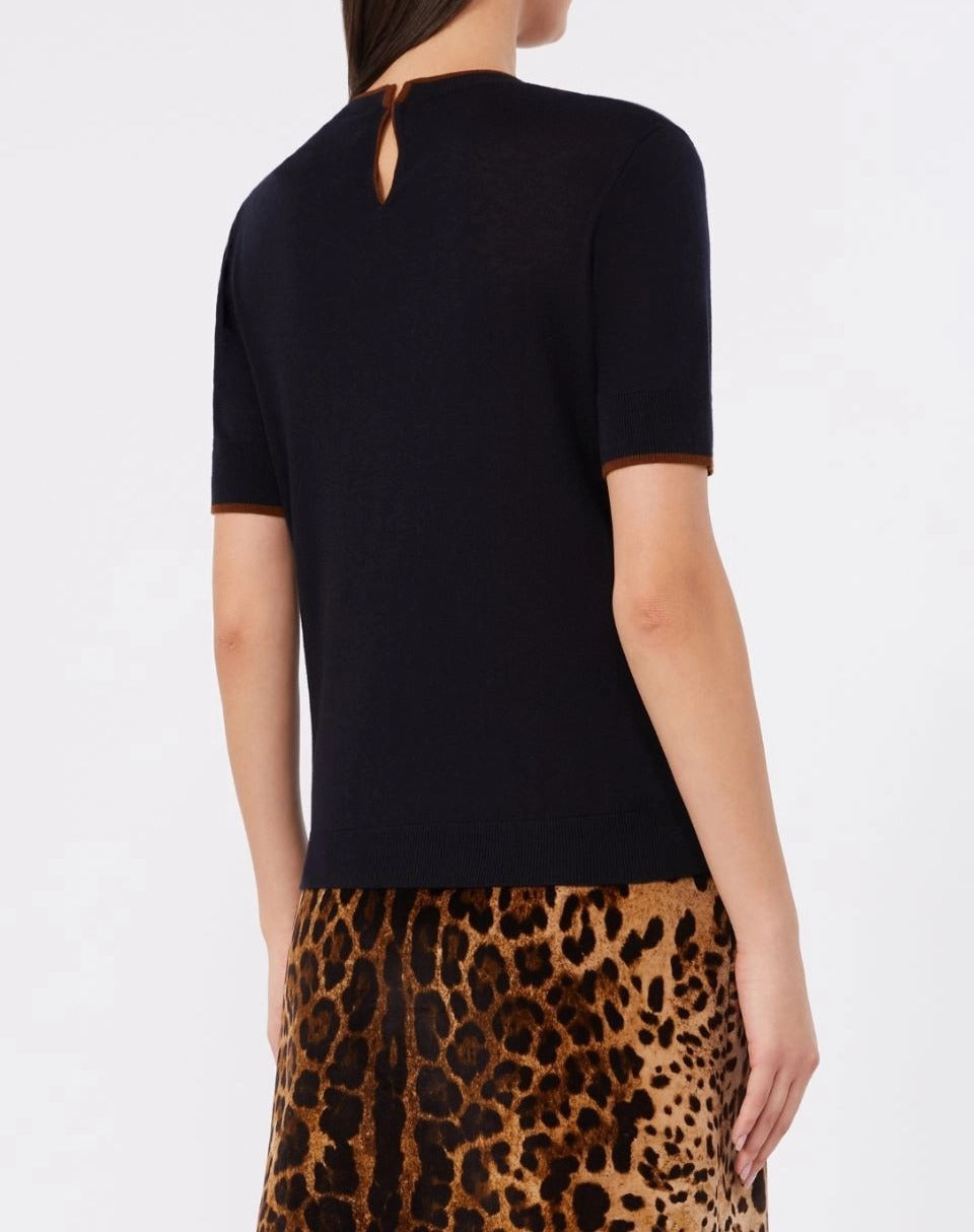 MAX MARA STUDIO Maglia Donna Agenda-Blu/Cuoio