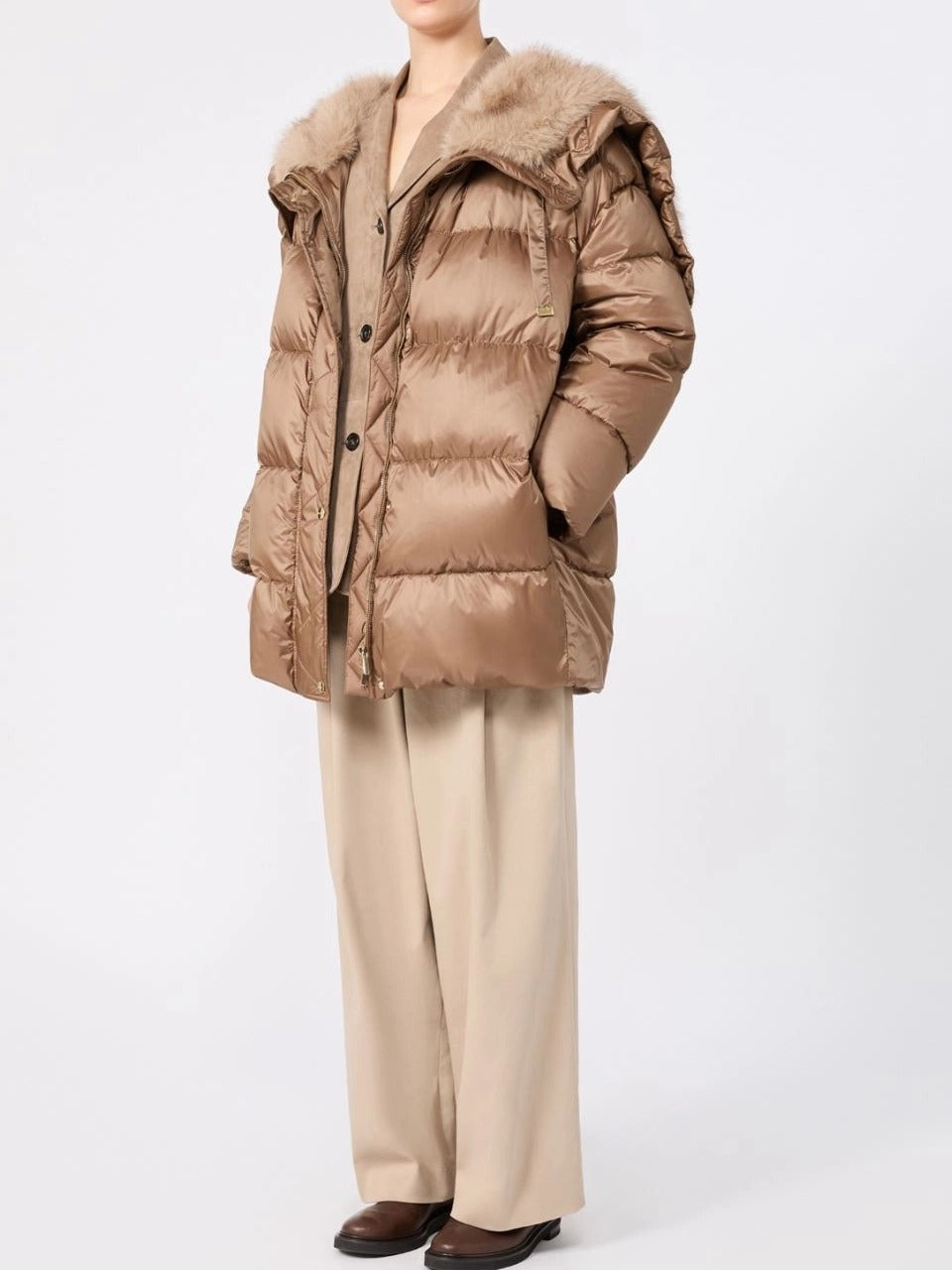 MAX MARA THE CUBE Piumino Donna Vento-Miele Scuro
