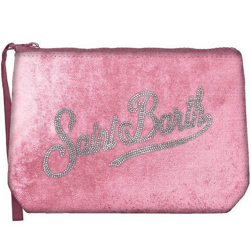MC2 SAINT BARTH Pochette ALINE VELVET-Strass Rosa