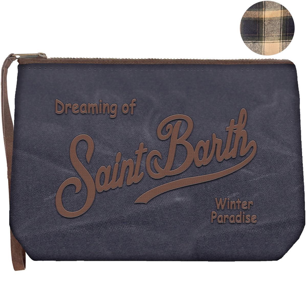 MC2 SAINT BARTH Pochette ALINE WAX-Navy/Marrone