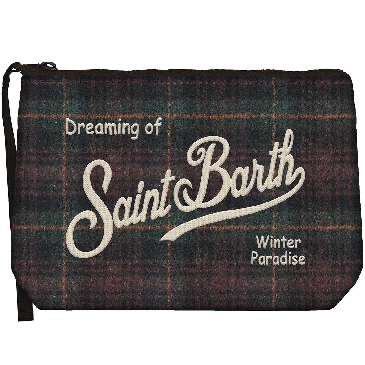 MC2 SAINT BARTH Pochette ALINE WOOL-Tartan British Green/Marrone