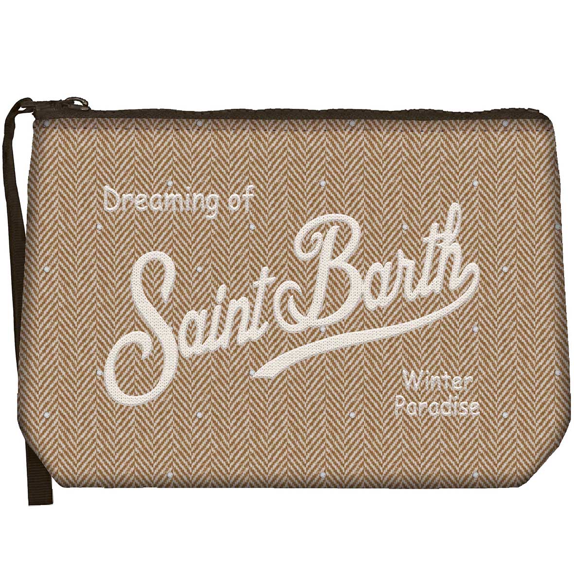 MC2 SAINT BARTH Pochette ALINE WOOL-Herringbone Beige