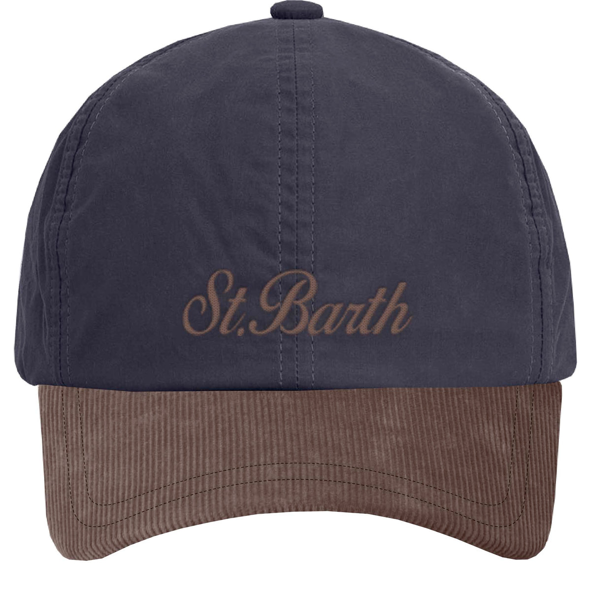 MC2 SAINT BARTH Cappello BASEBALL WAX CORDUROY-Navy/Marrone