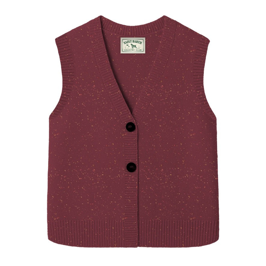 MC2 SAINT BARTH Gilet Donna CARETTE DONEGAL-Melanzana
