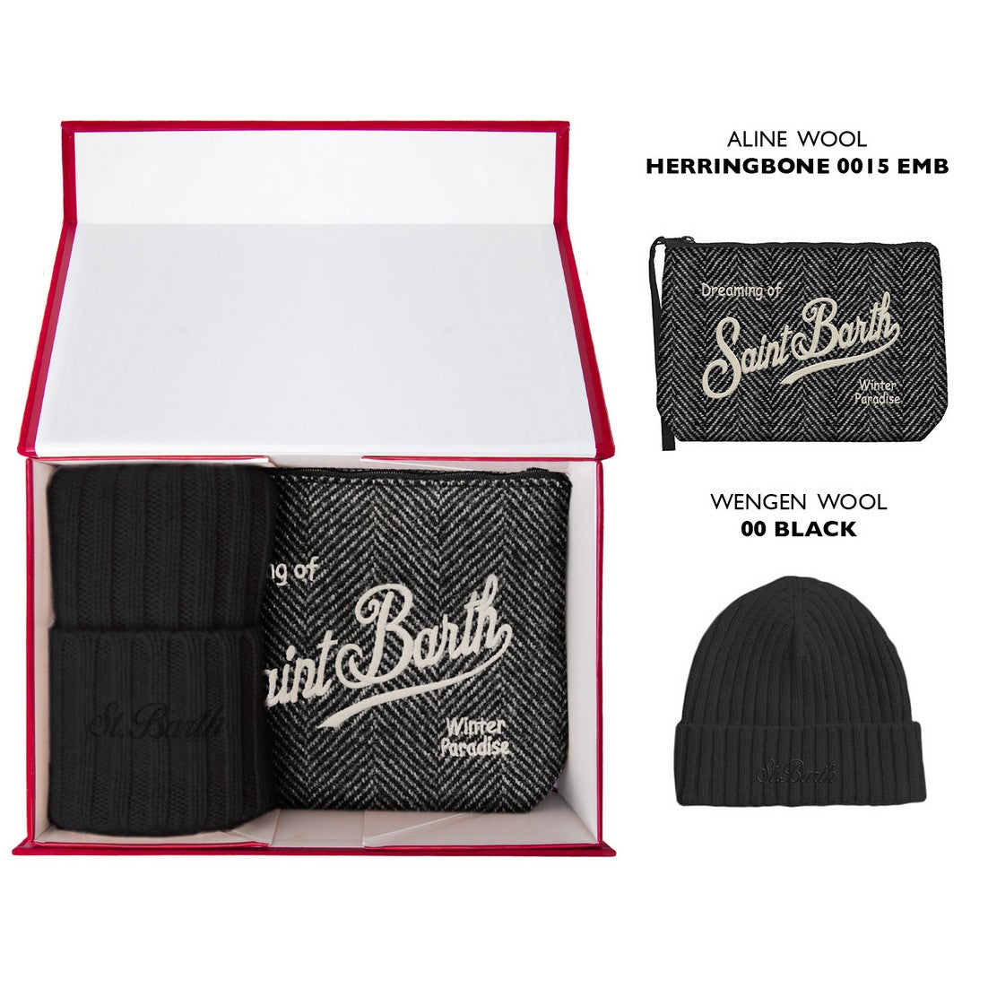 MC2 SAINT BARTH Set Regalo Uomo CHRISTMAS BOX-Herringbone Nero