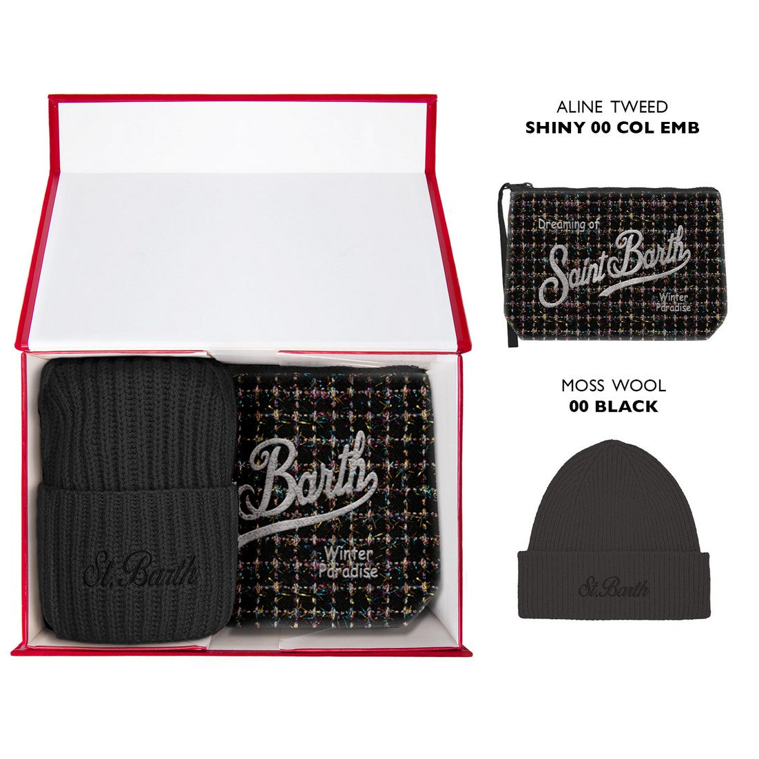 MC2 SAINT BARTH Set Regalo Donna CHRISTMAS BOX-Tweed Nero