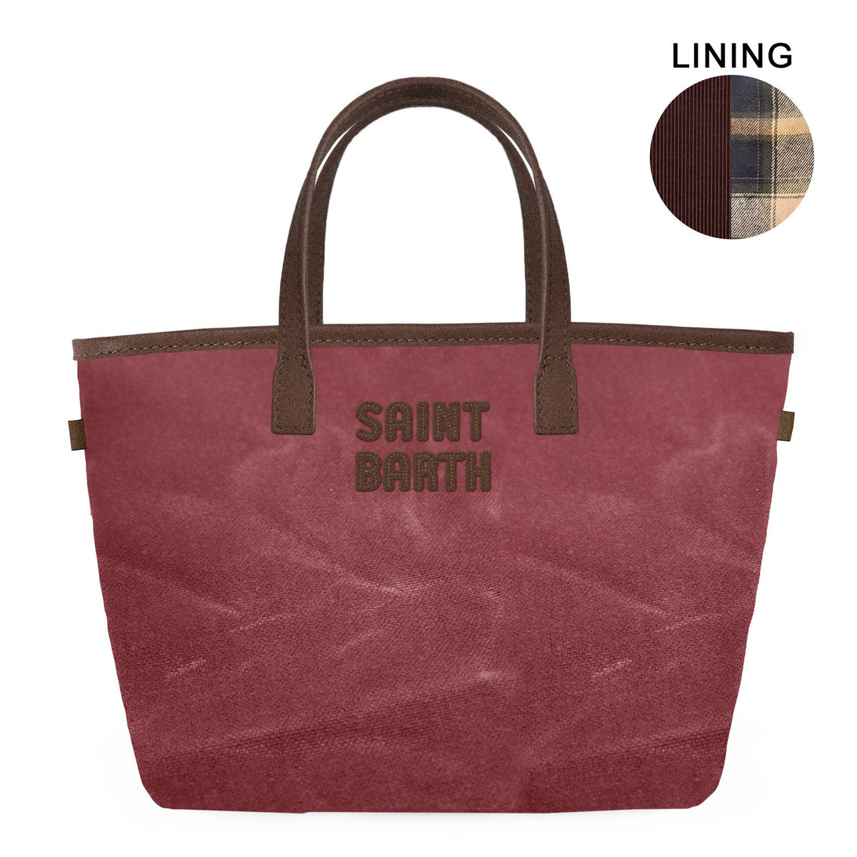 MC2 SAINT BARTH Borsa CITY BAG MINI WAX-Bordeaux/Marrone