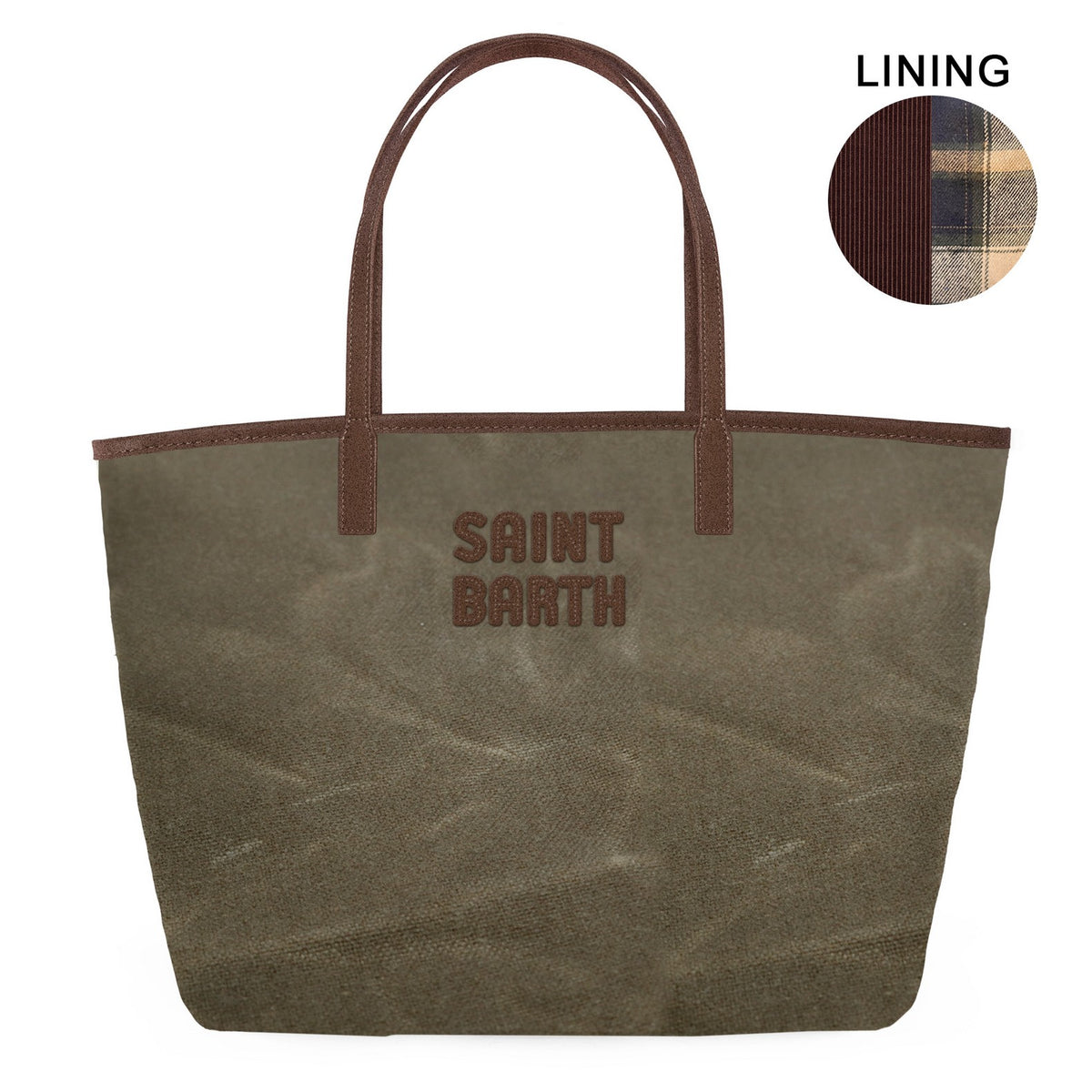 MC2 SAINT BARTH Borsa CITY BAG MID WAX-Militare/Marrone