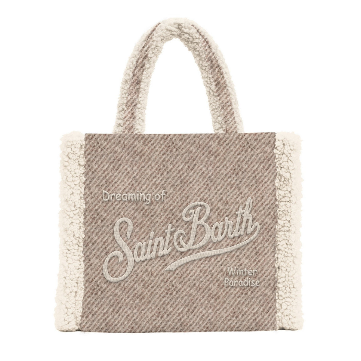 MC2 SAINT BARTH Borsa COLETTE SHEARLING-Twill Beige