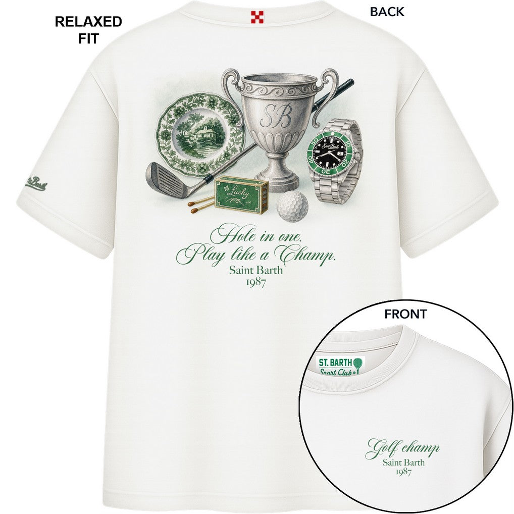 MC2 SAINT BARTH T-Shirt Uomo DELMAR-Golf Panna