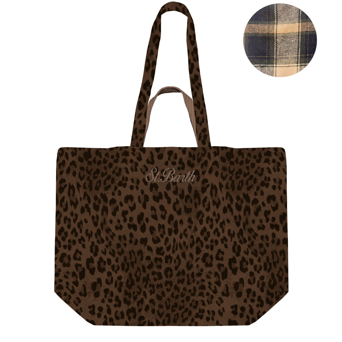 MC2 SAINT BARTH Borsa ESSENTIAL WAX-Leopard Marrone