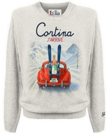 MC2 SAINT BARTH Maglione Uomo HERON PRINT-Cortina Panna